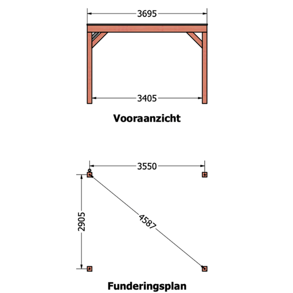 Douglas overkapping DHZ modern 375x310 cm