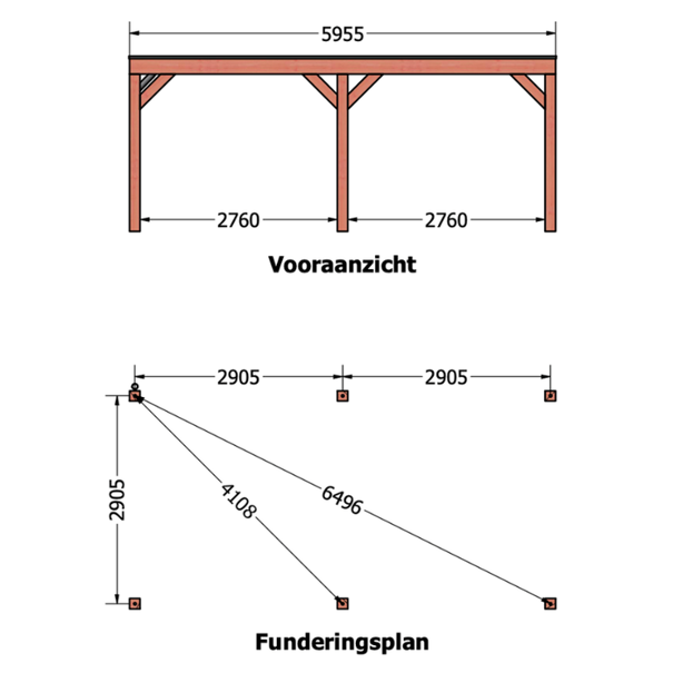 Douglas overkapping DHZ modern 600x310 cm