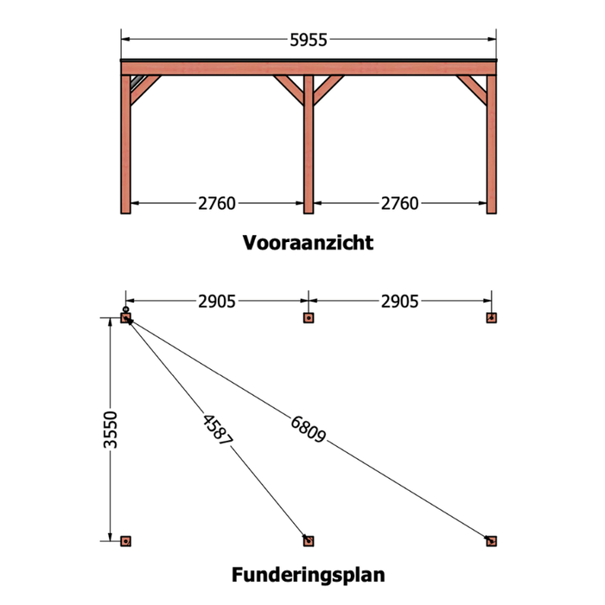 Douglas overkapping DHZ modern 600x375 cm