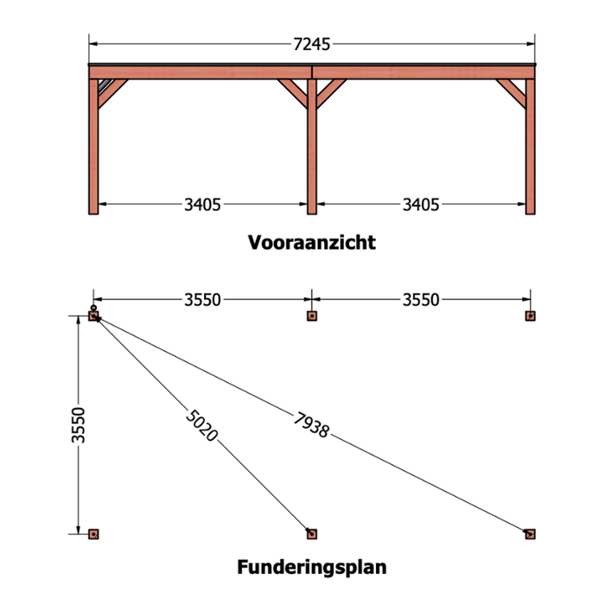 Douglas overkapping DHZ modern 730x375 cm