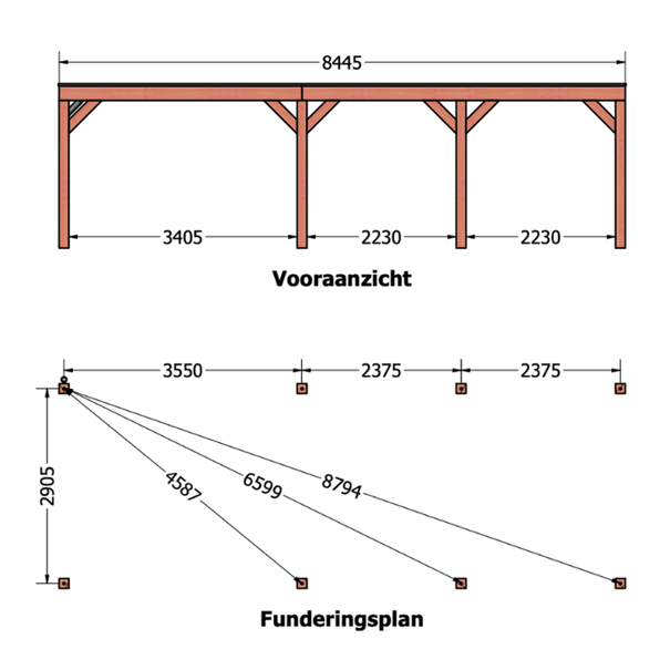 Douglas overkapping DHZ modern 850x310 cm