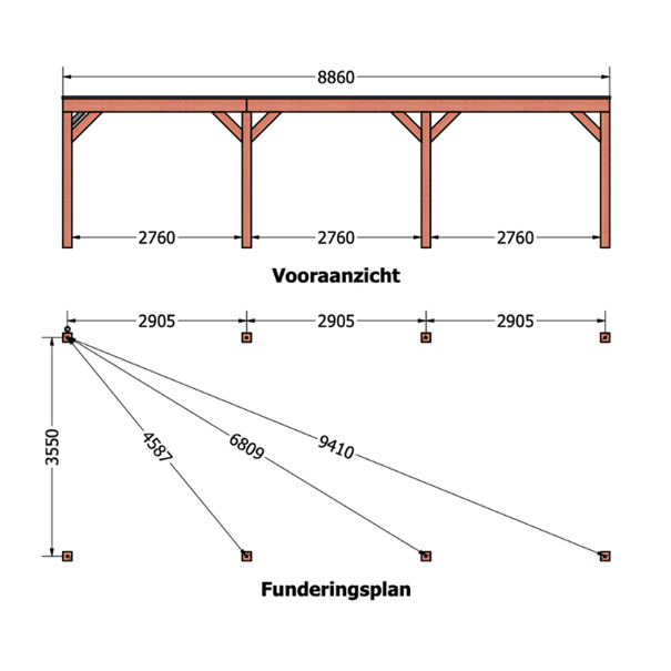 Douglas overkapping DHZ modern 890x375 cm