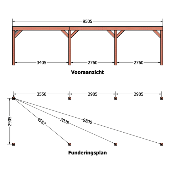Douglas overkapping DHZ modern 955x310 cm