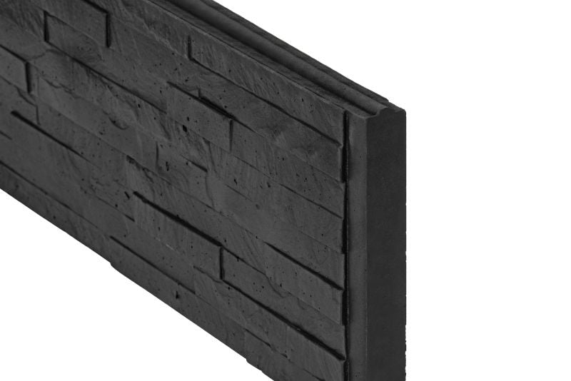 Onderplaat leisteenmotief rabat beton antraciet gecoat 184 cm 