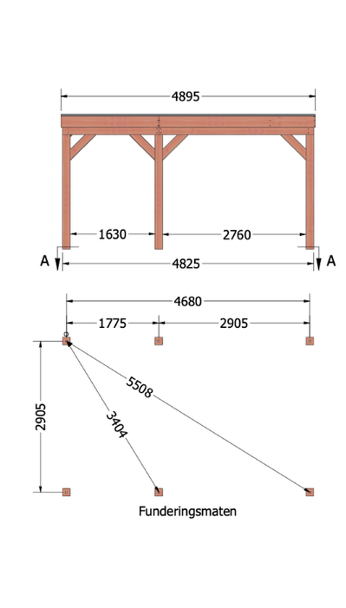 Douglas overkapping DHZ traditioneel 490x335 cm