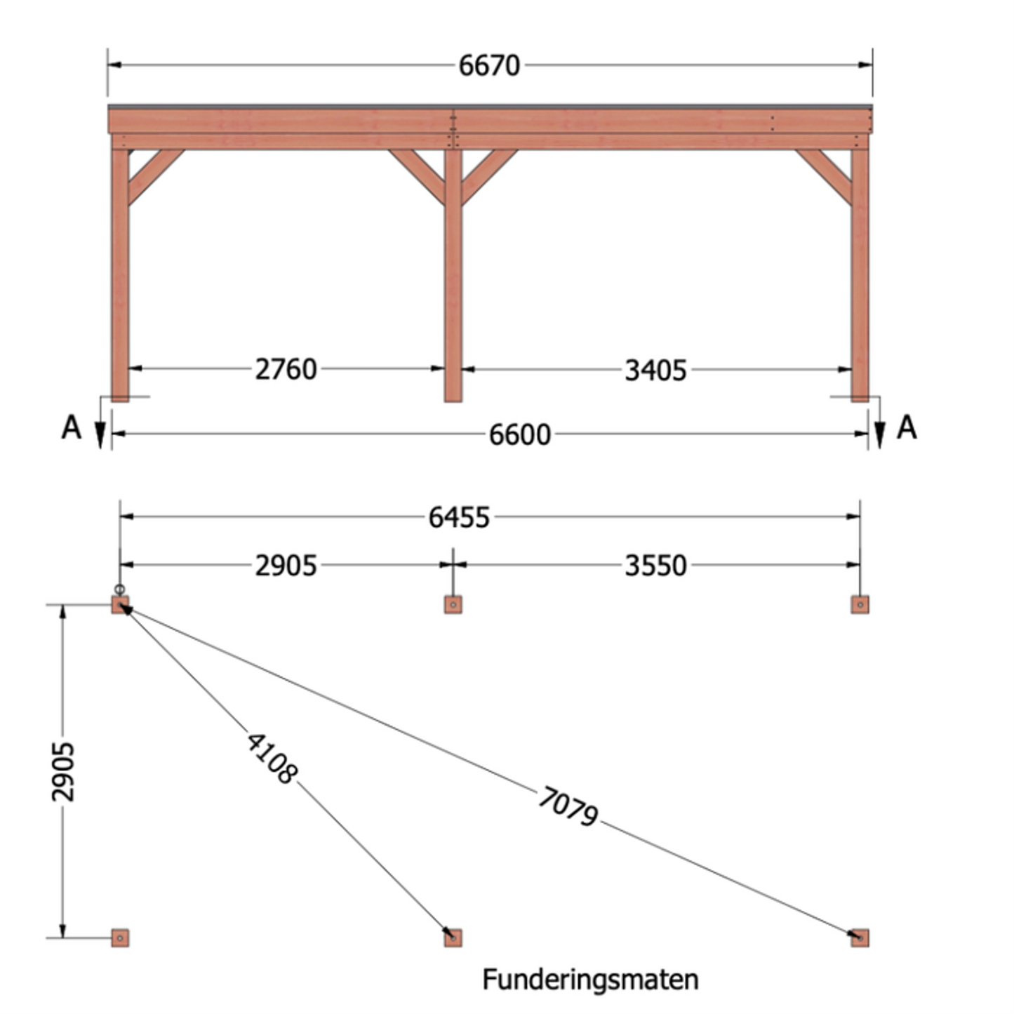 Douglas overkapping DHZ traditioneel 670x335 cm
