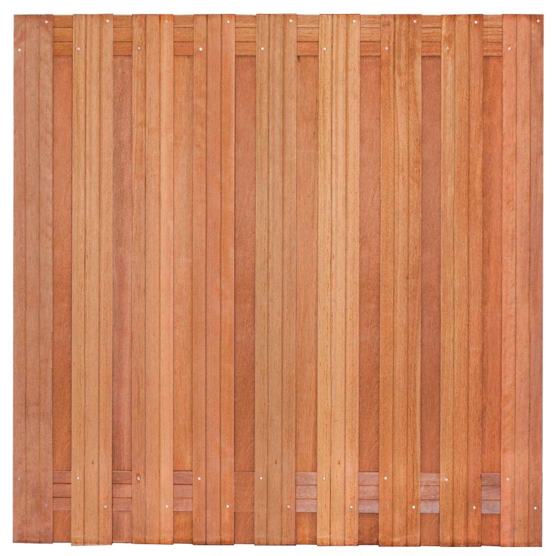 Keruing tuinscherm Harlingen geschaafd 19 planks 180x180 cm