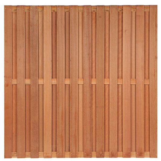 Keruing tuinscherm Leeuwarden geschaafd 26 planks 180x180 cm