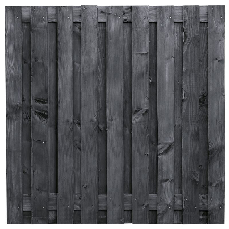 Douglas tuinscherm Karin fijnbezaagd zwart 19 planks 180x180 cm