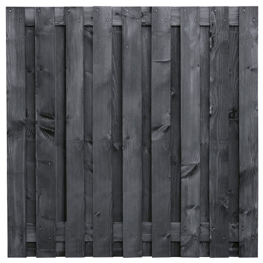Douglas tuinscherm Karin fijnbezaagd zwart 19 planks 180x180 cm