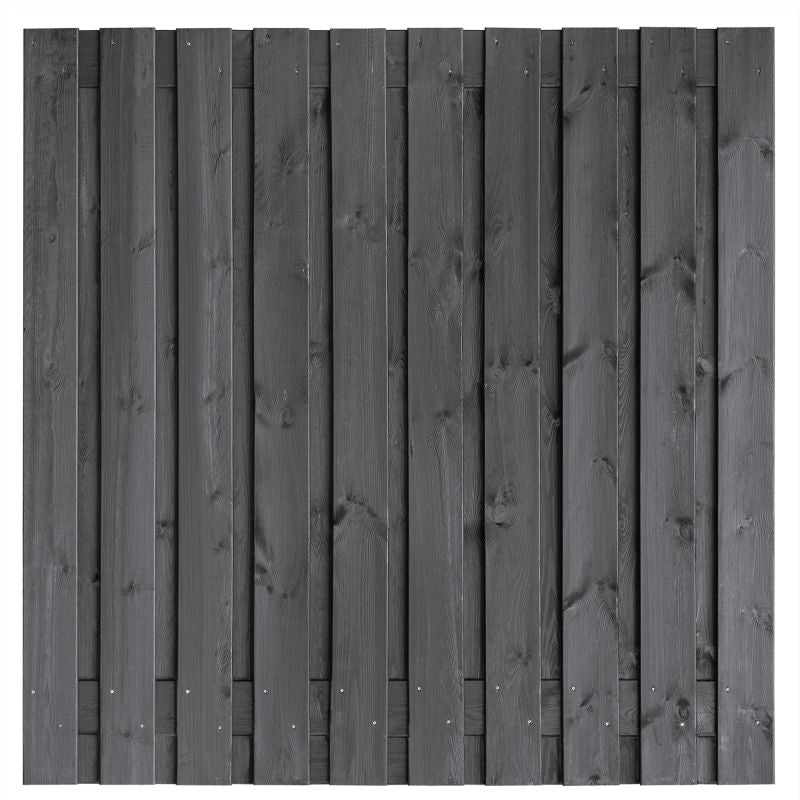 Grenen tuinscherm Hengelo geschaafd zwart 21 planks 180x180 cm