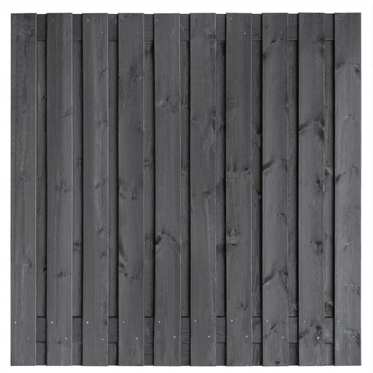 Grenen tuinscherm Hengelo geschaafd zwart 21 planks 180x180 cm